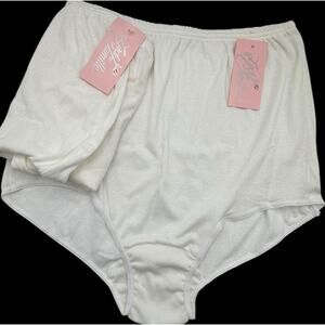 Vintage Lady Camille 2 Pair Underwear Granny Panties Size 13 Solid White Cotton